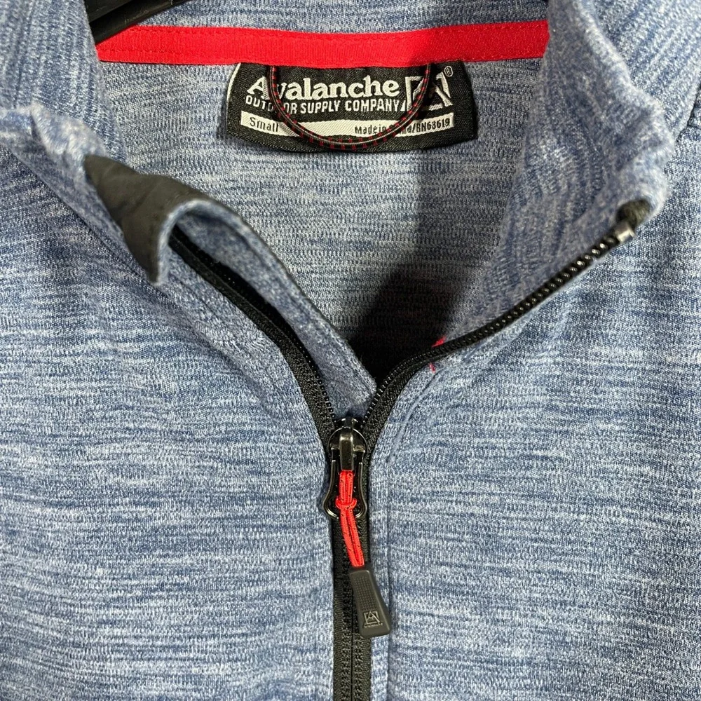 Avalanche Pullover Mens S Blue Space Dye 1/4 Zip Pullover